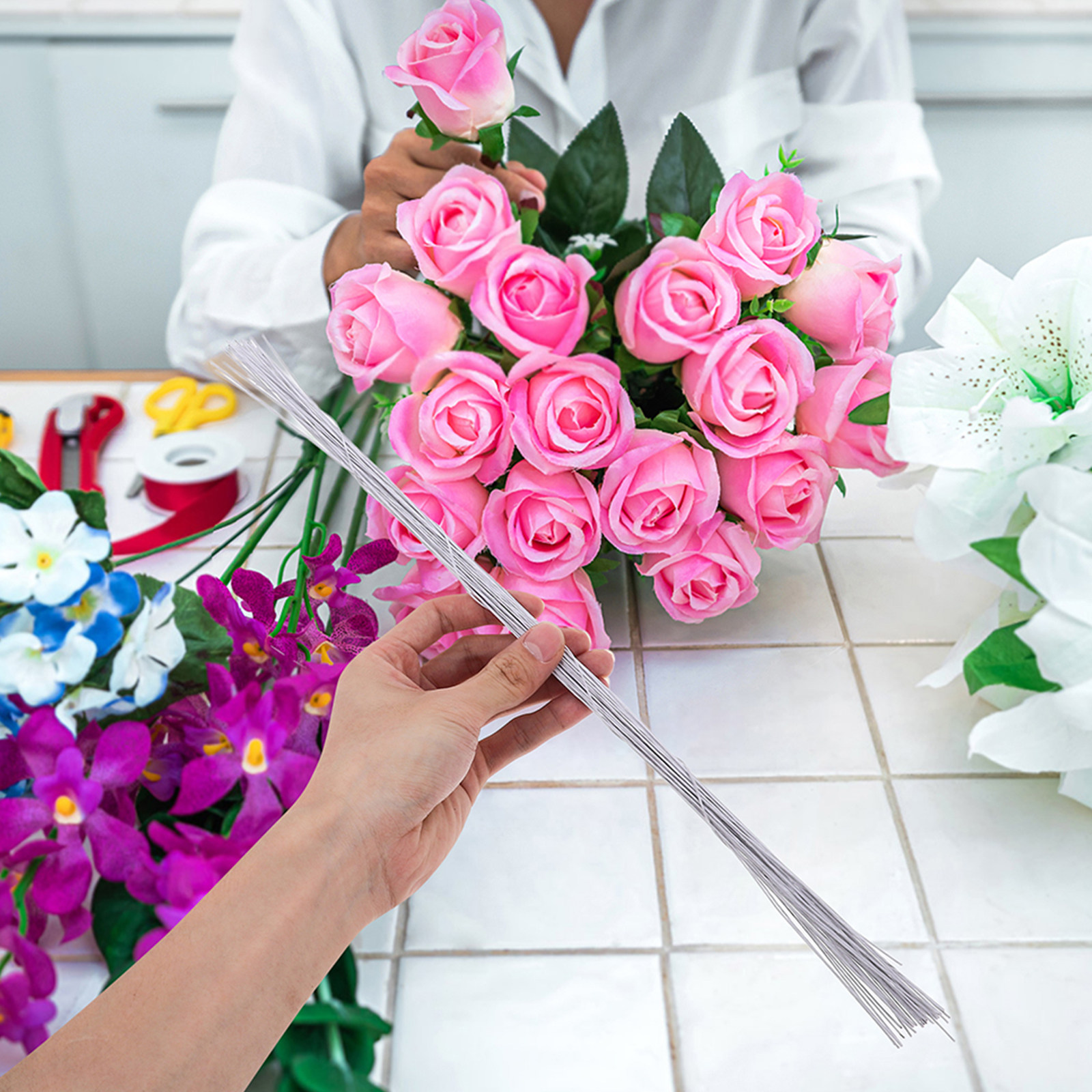 250Pcs Craft Flower Wire Stems - Wire Stem Florist recension och pris