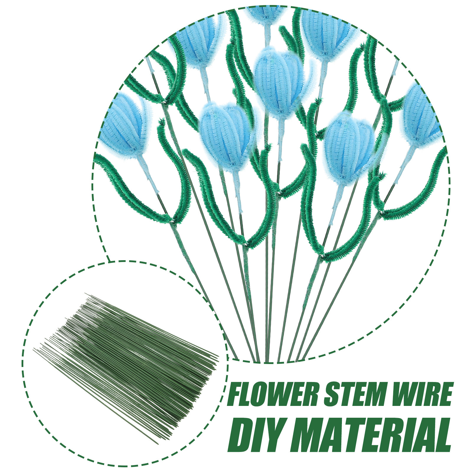 100Pcs Artificial Flower Stems - Wire Stem Florist recension och pris